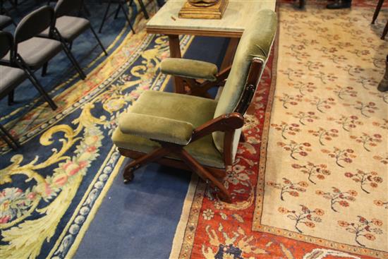 A Victorian Reformed Gothic walnut and marquetry Reclining Chair, designed by Charles Bevan, c.1865, under licence to Marsh, Jones &